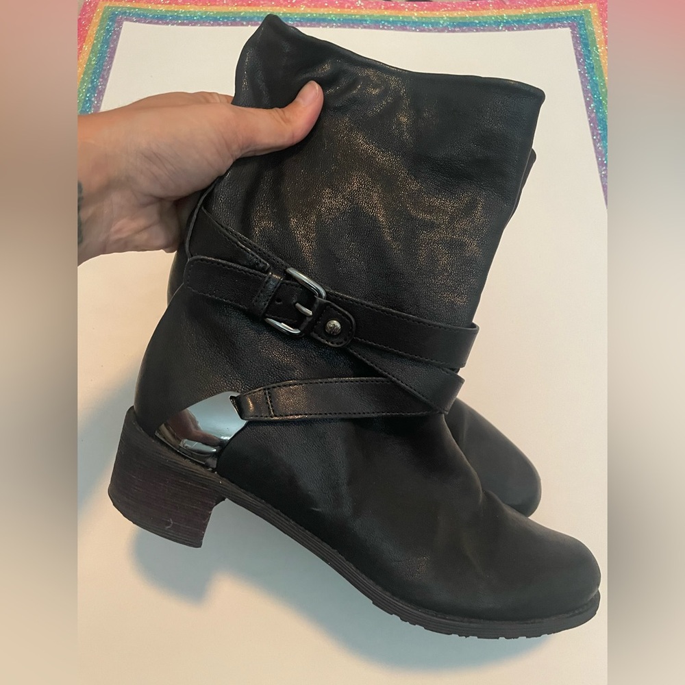 Stuart Weitzman Slouch Black Boots Size 9